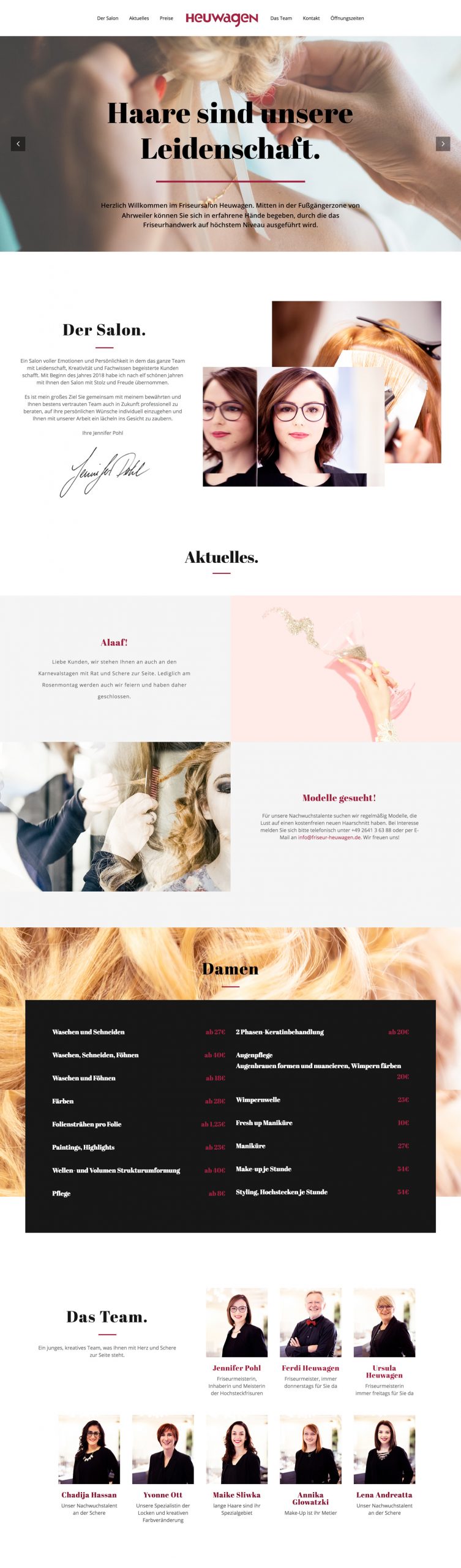 Screen design and website
