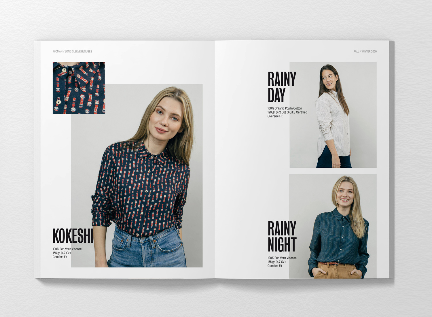 layout of Catalogue for a Sustainable Fashion Brand