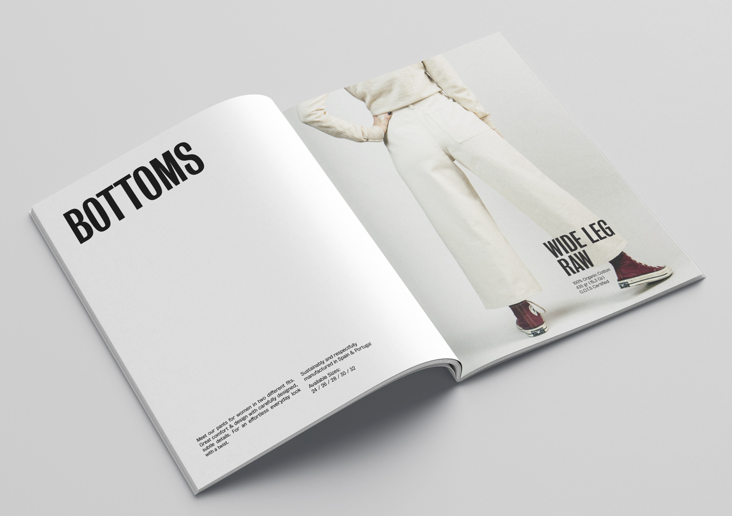 layout of Catalogue for a Sustainable Fashion Brand